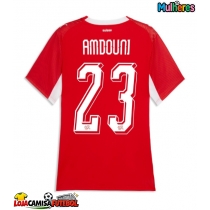 Camisa de Futebol Suíça Zeki Amdouni #23 Equipamento Principal Mulheres Mundo 2026 Manga Curta